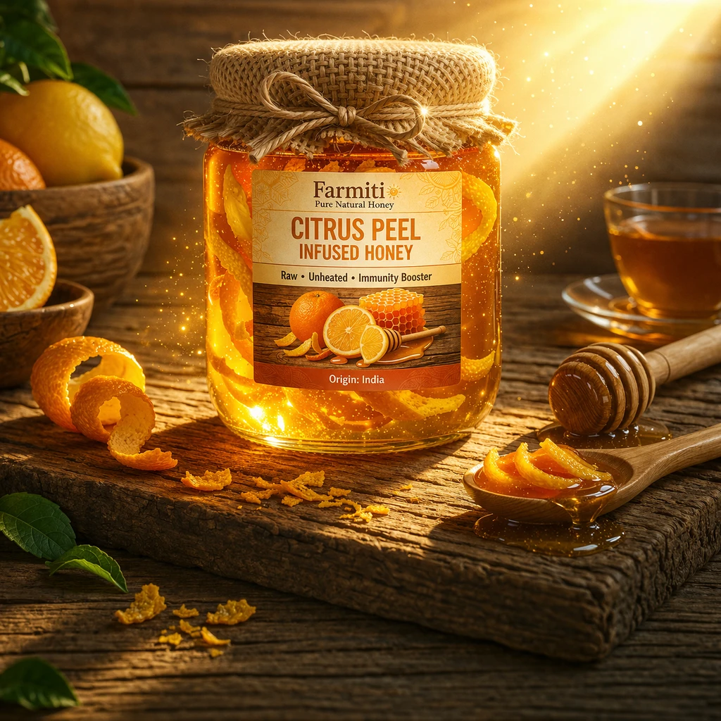Citrus Peel infused honey supplier India bulk export