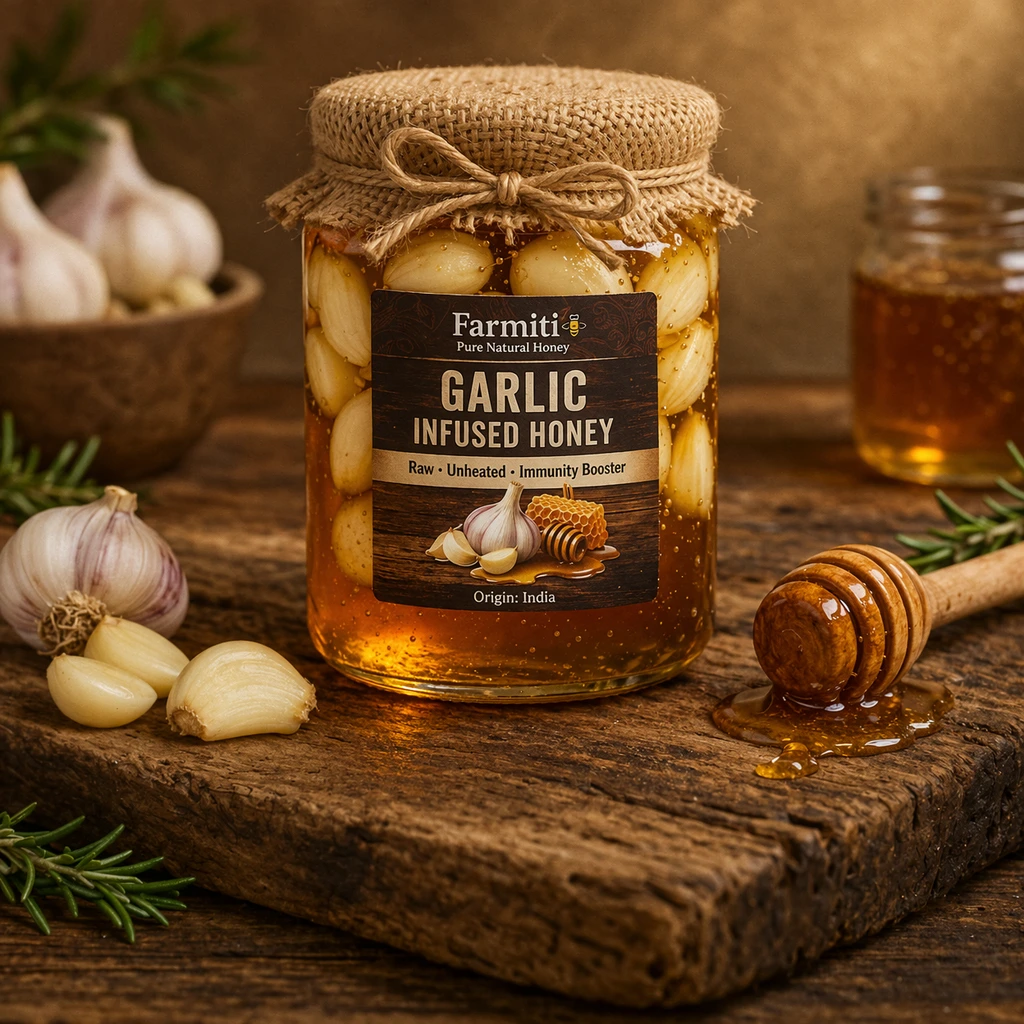 Garlic infused honey exporter India bulk supplier